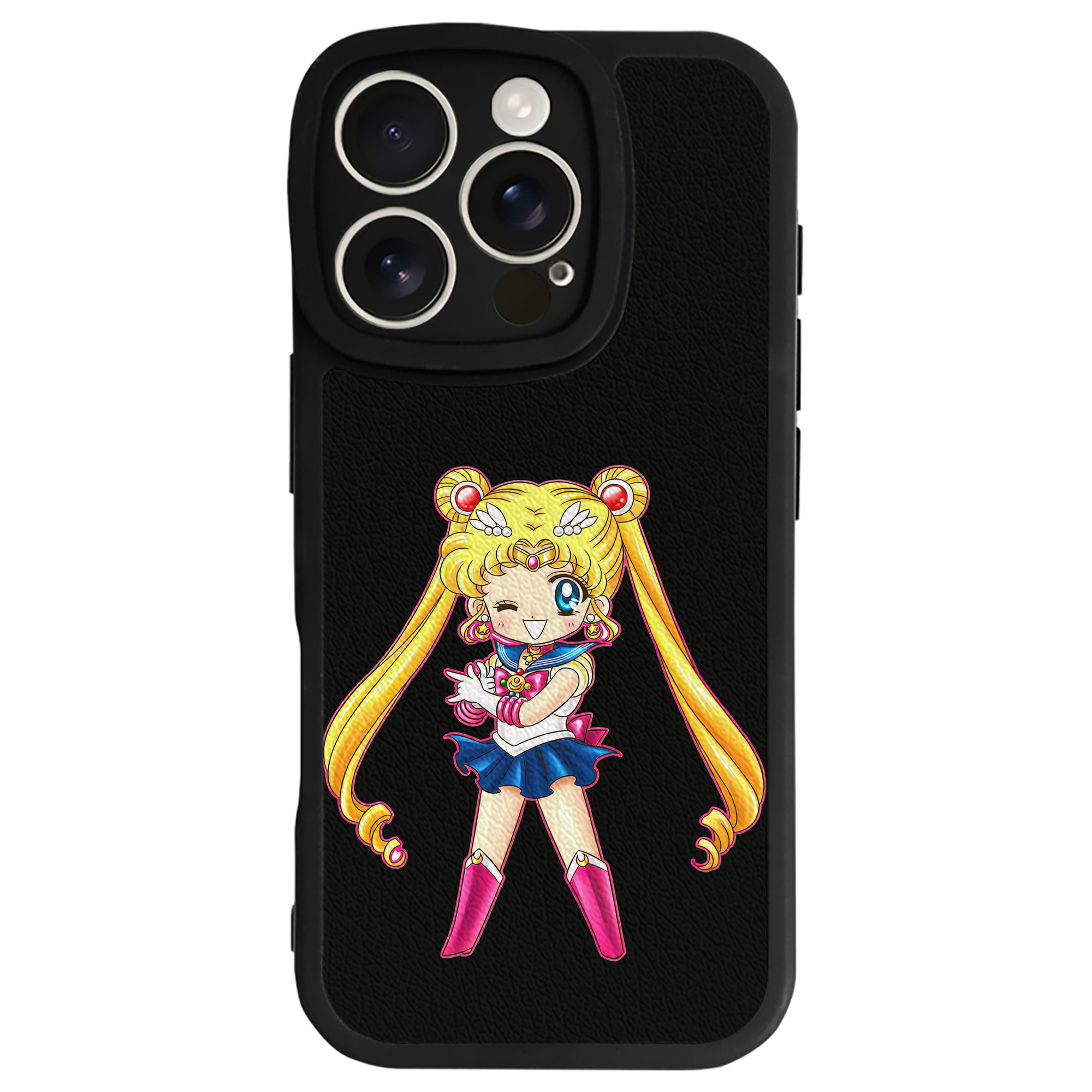 （画像用） 美少女戦士セーラームーン 月野 うさぎ つきの うさぎ Sailor Moon Tsukino Usagi 【iPhone 16シリーズ対応】シリコンスマホケース（レザー調） 材質：シリコン